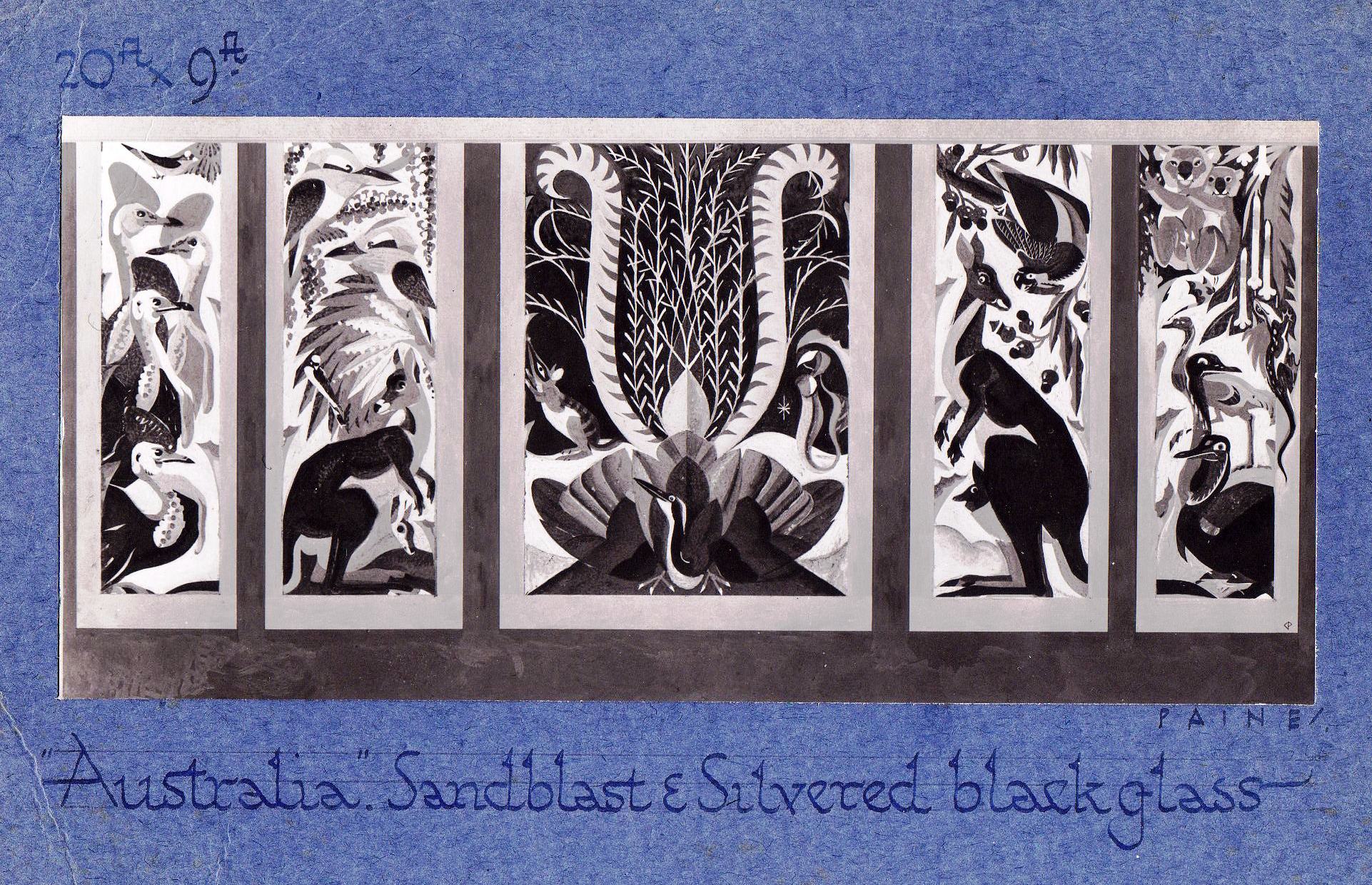 Australia - Sandblast and Silvered black glass - Copy