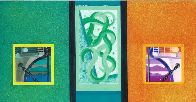 Cable Ship Display triptych