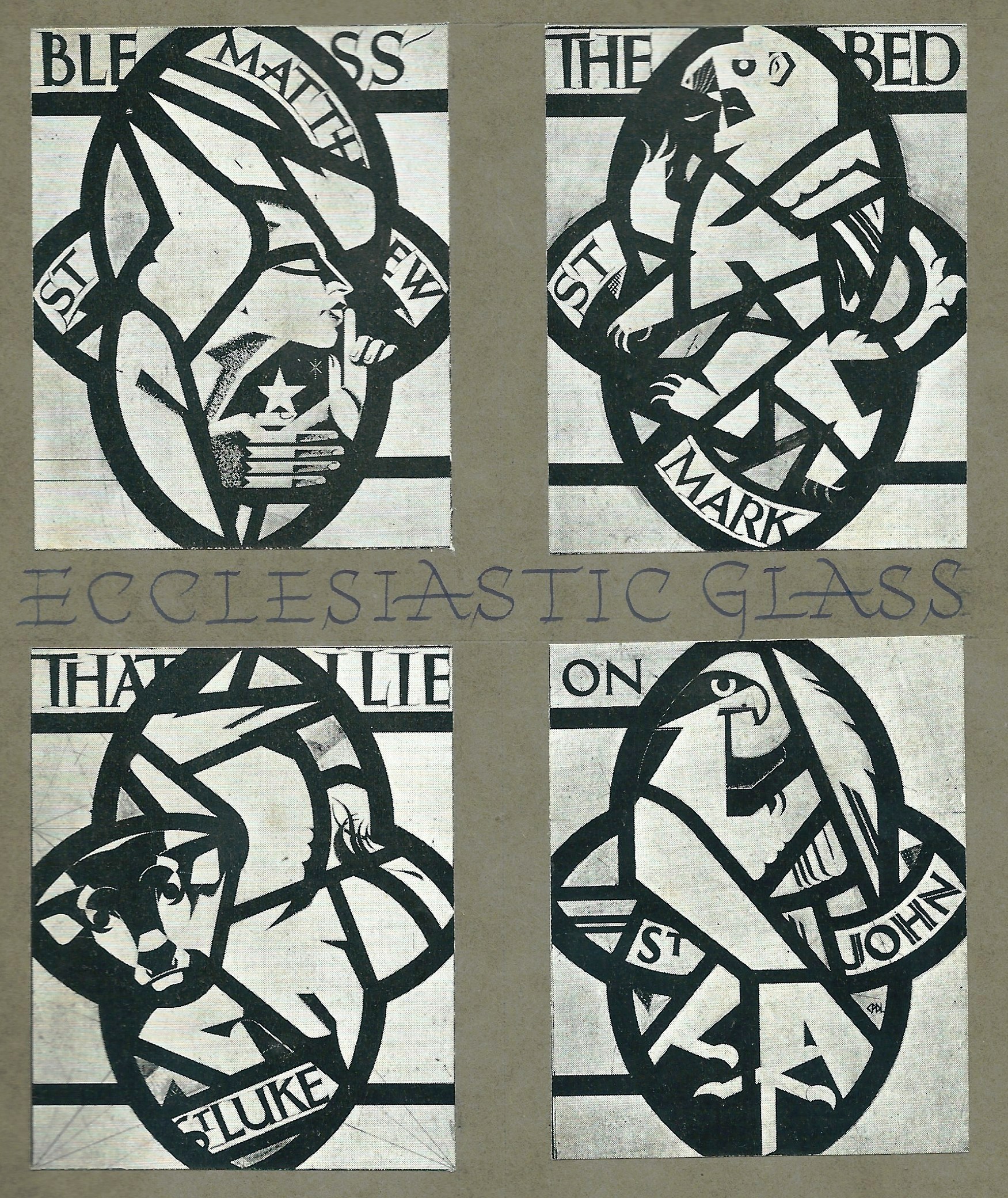 Ecclesiastic Glass - Bless the bed that I lie on - Matthew, Mark, Luke, John