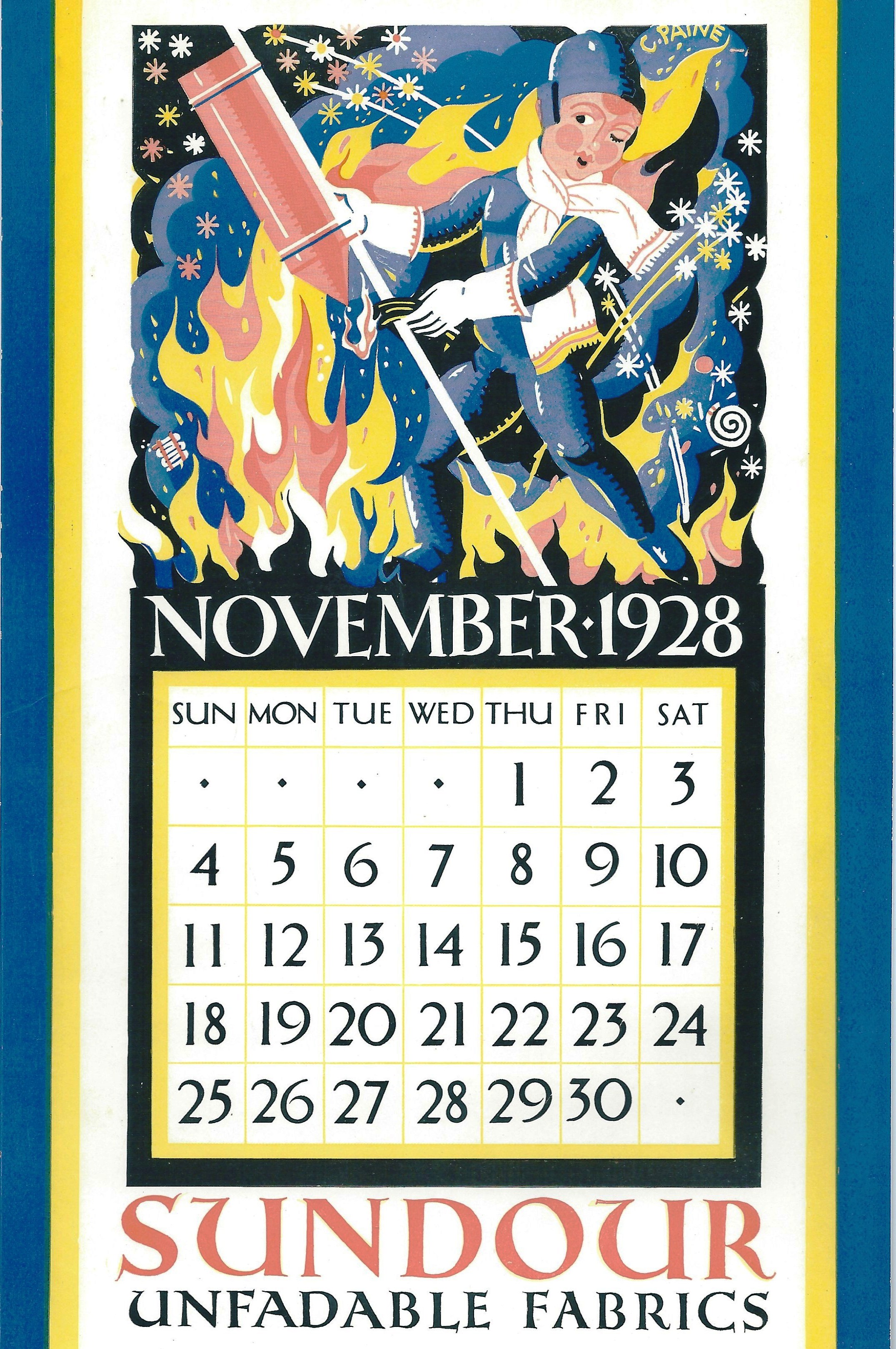 Sundour Calendar November 1928 2