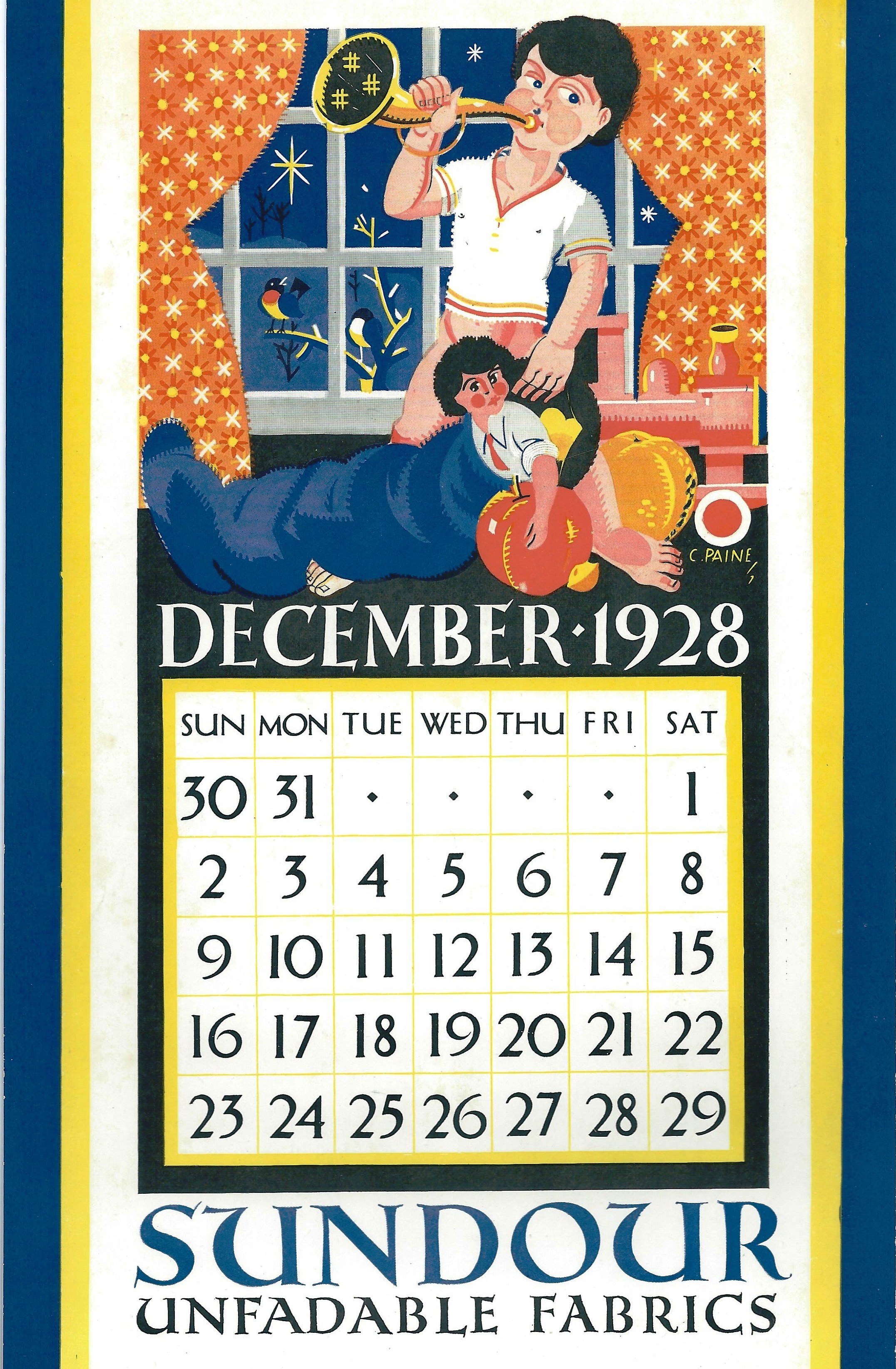 Sundour Calendar December 1928 2