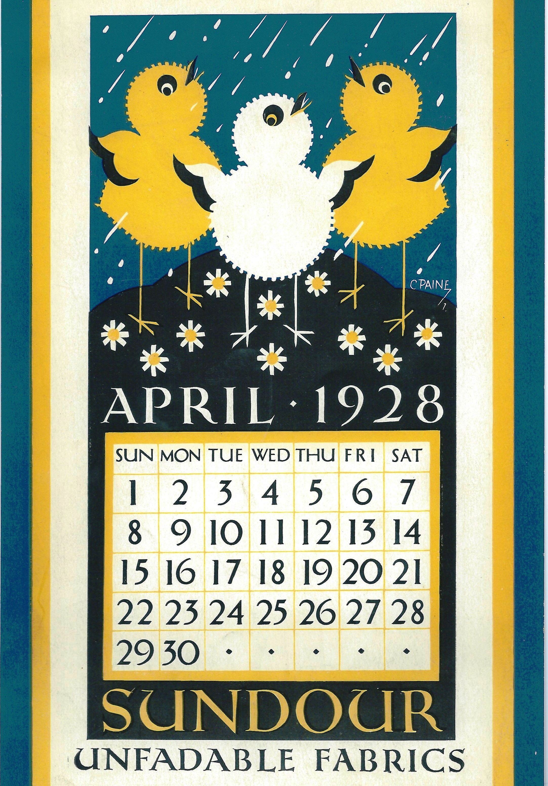 Sundour Calendar April 1928 2