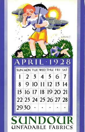 Sundour Calendar April 1928 1