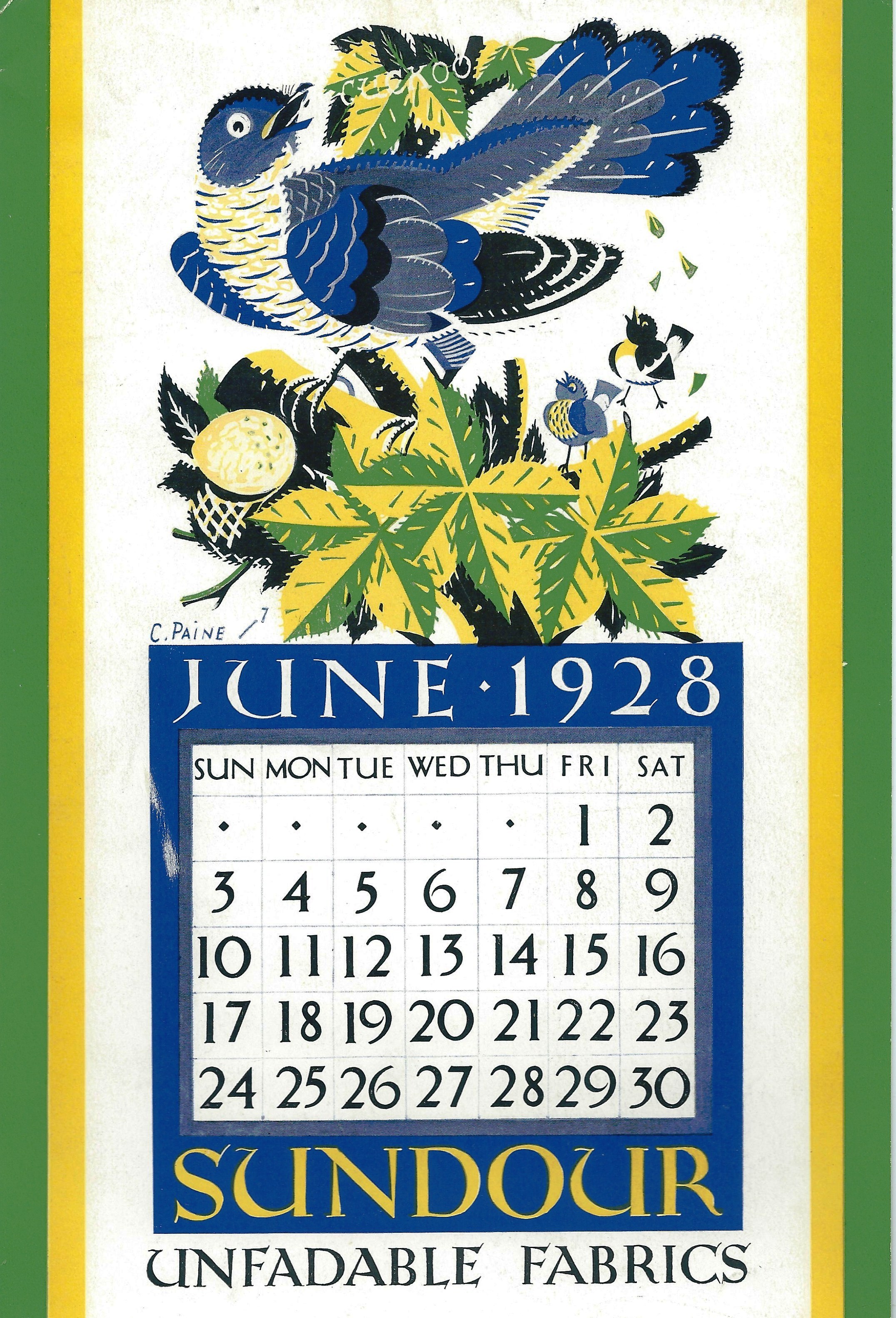 Sundour Calendat June 1928 1