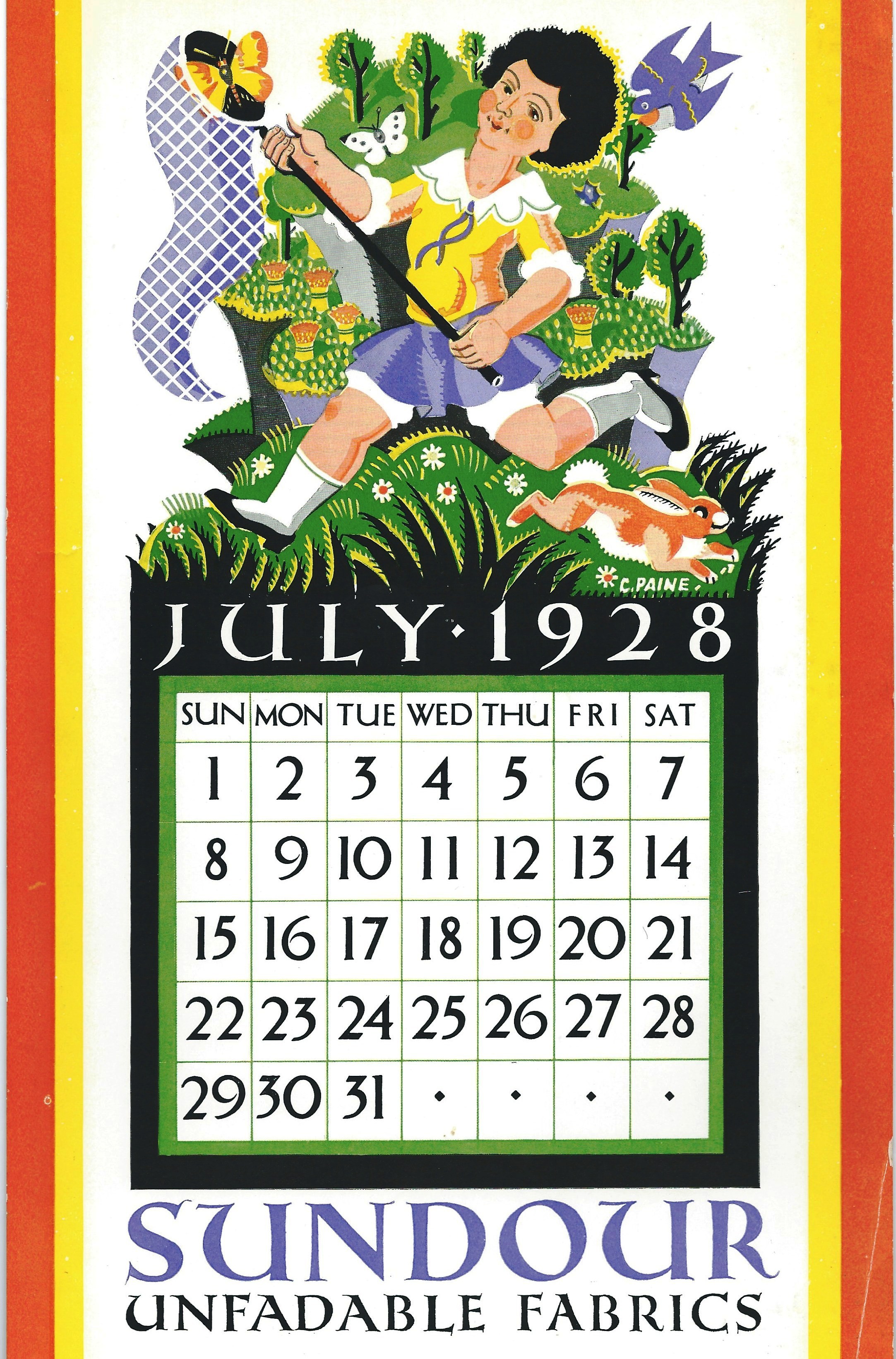 Sundour Calendat July 1928 2