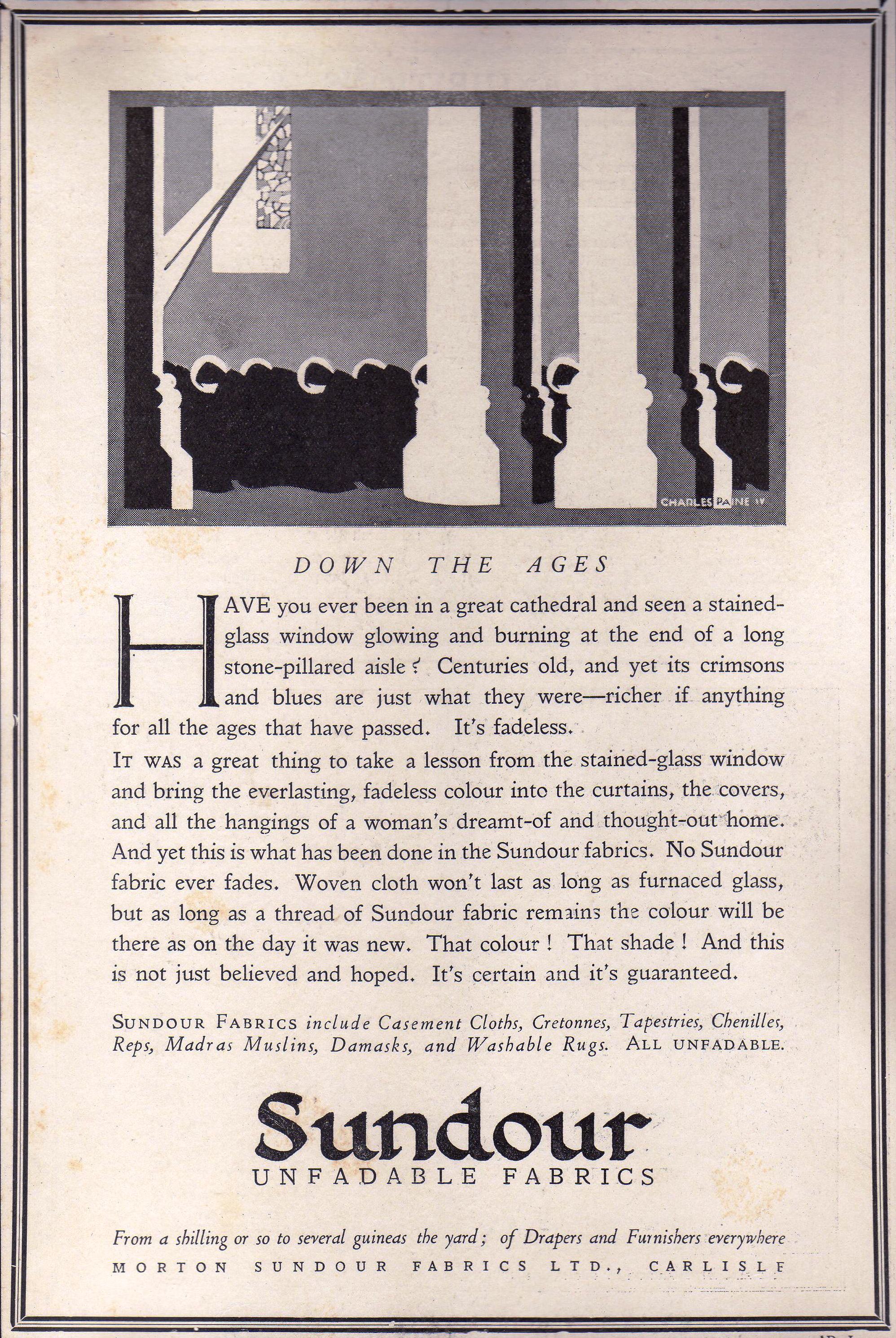 A Down the ages Sundour ad