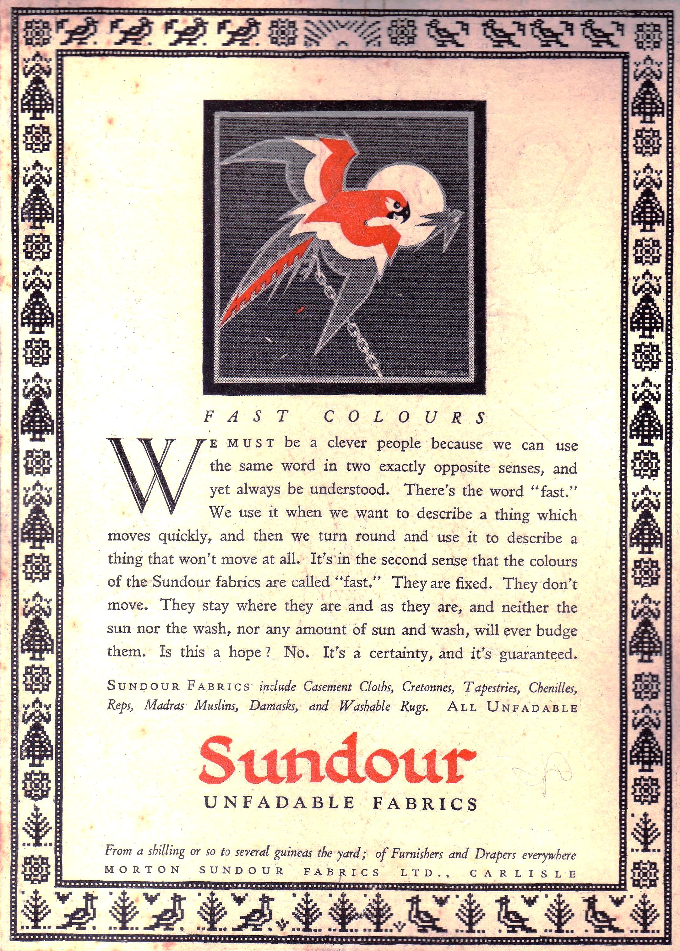 AA Fast Colours Sundour ad