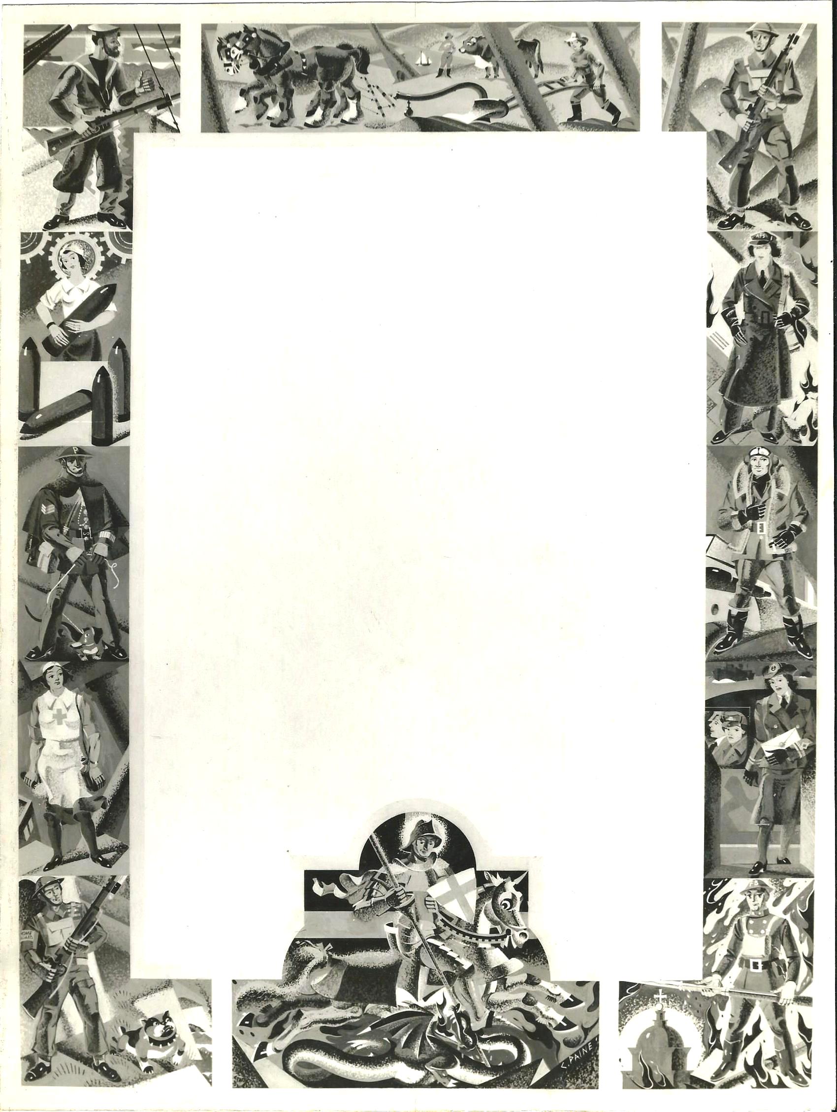 Frame for wartime poster