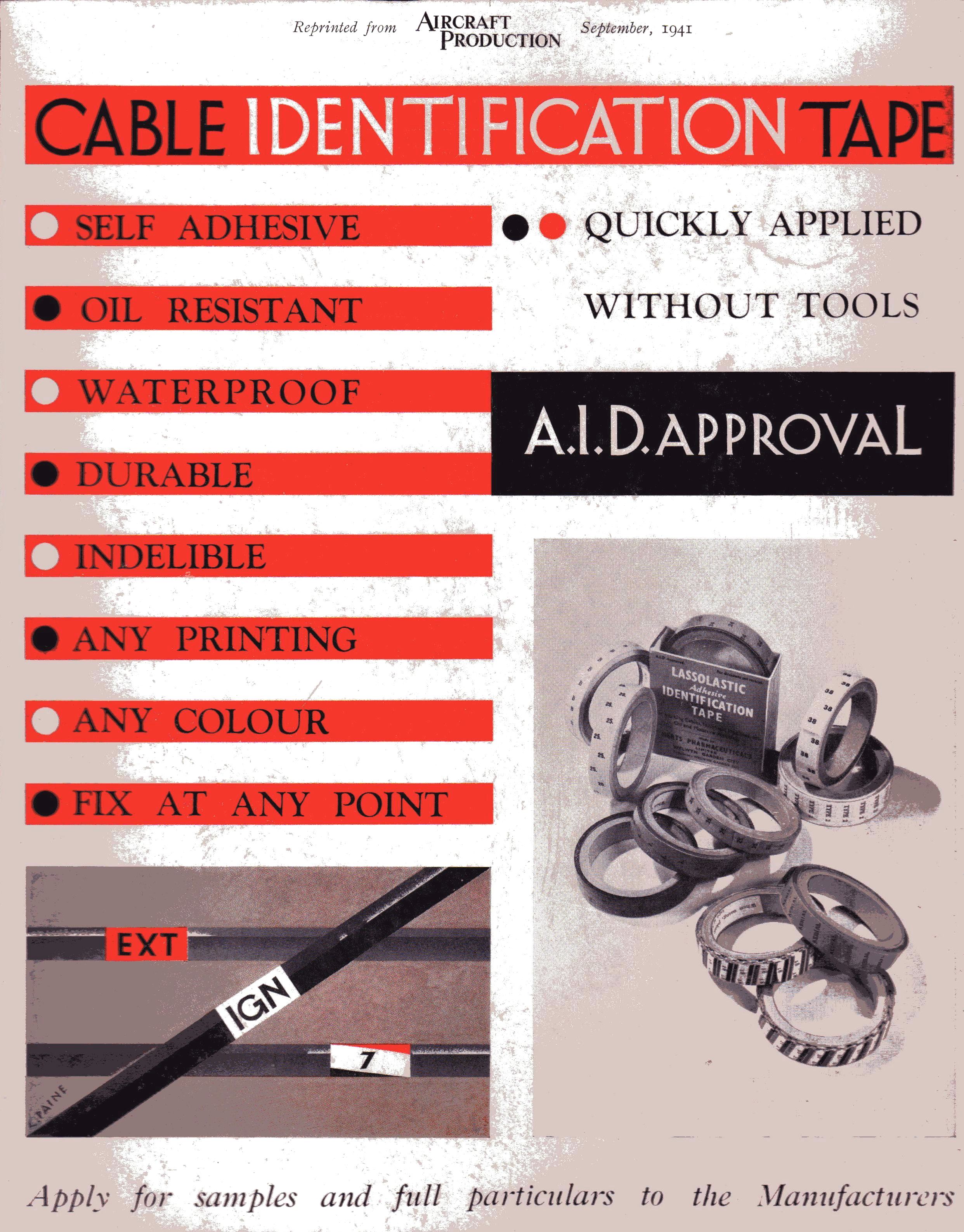 2 Cable Indentification Tape 1941 - Paine