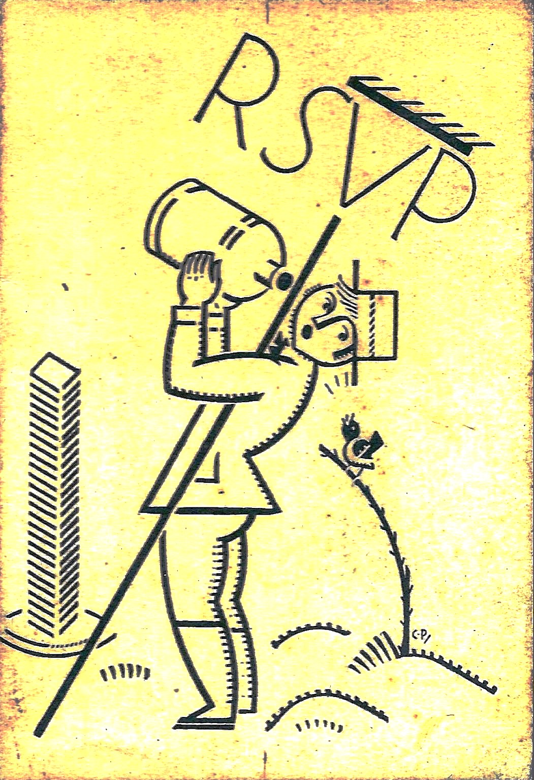 4 RSVP invite to Dunhill haymaking party 1928 - Paine