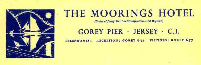 Moorings Hotel note paper with reflected sailing boat design (2)