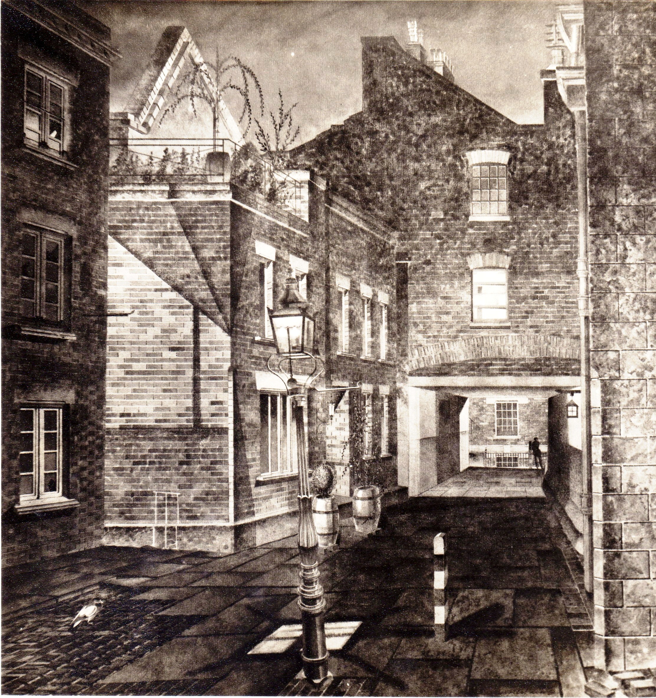 Courtyard Paine Watercolour undated