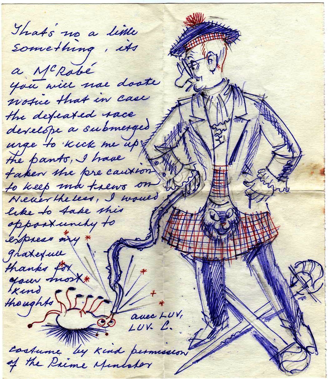 CP as Scotsman cartoon - thank you note to Mac