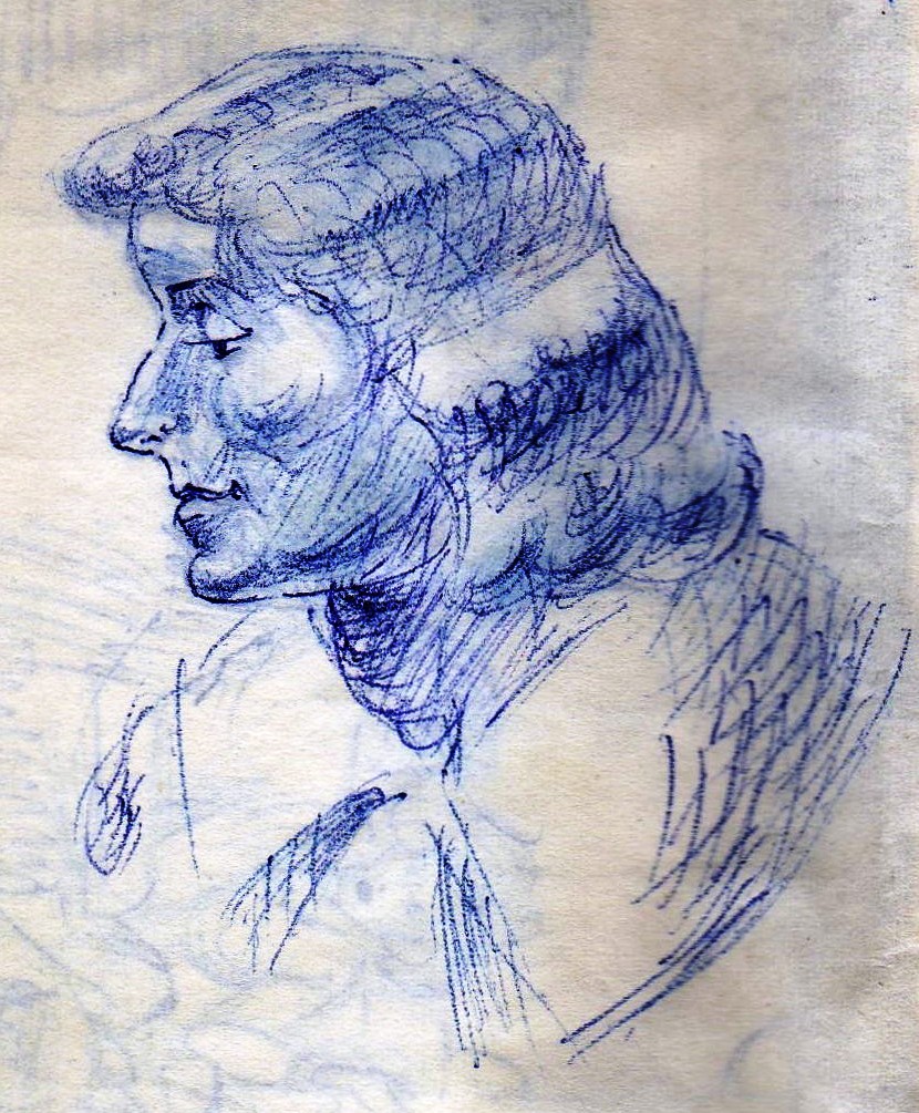 A Head of woman with wavy hair Paine