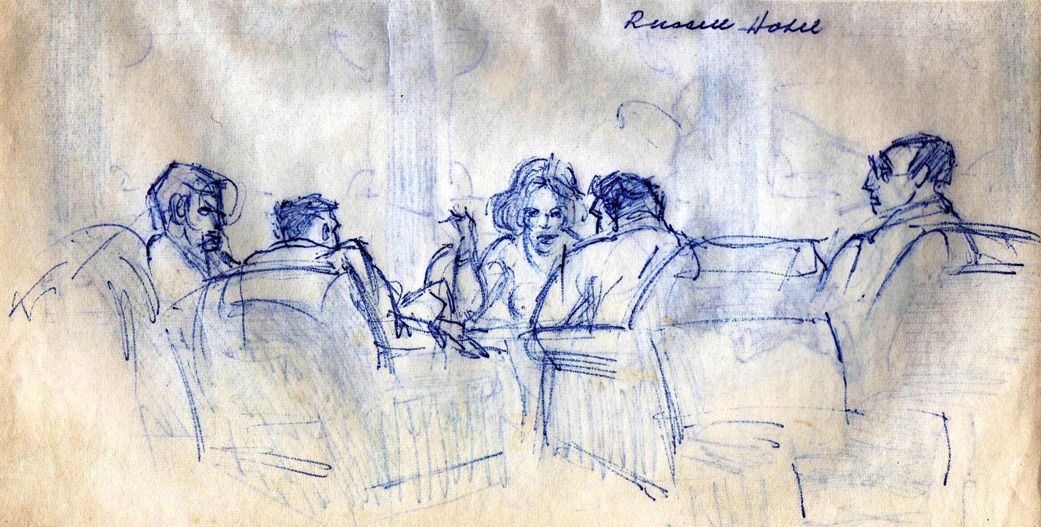 A Russell Hotel Group in armchairs Paine