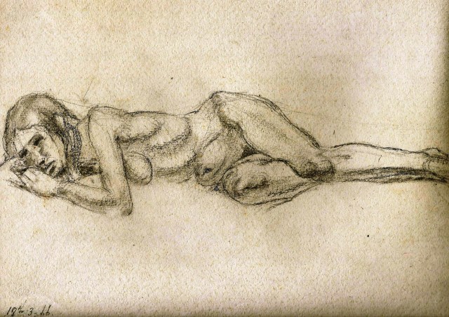 Nude reclining study 18 March 1966