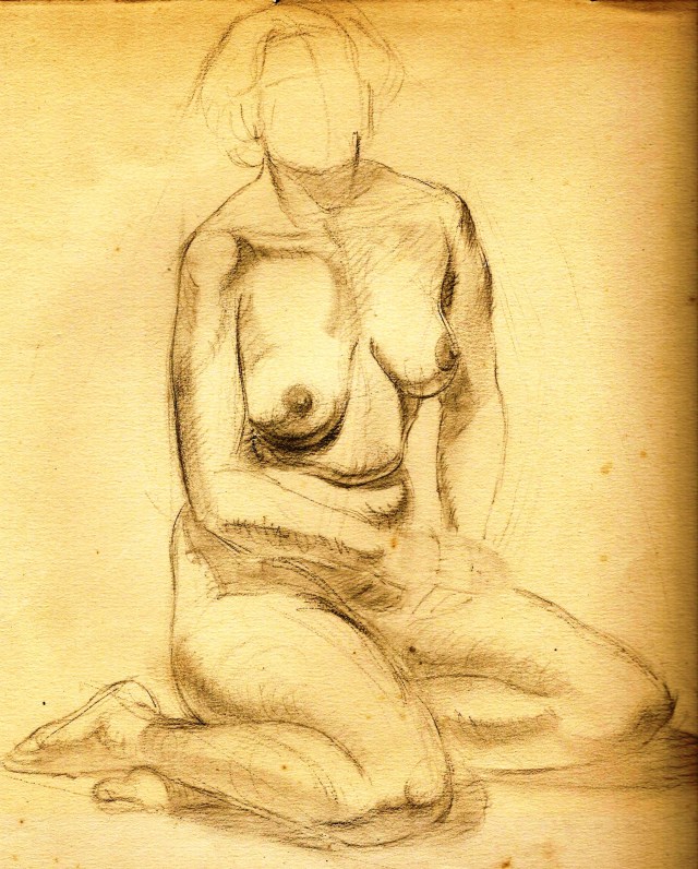 Paine Nude sitting study pencil 1 -
